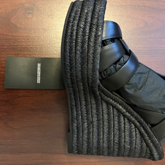 New Yves Saint Laurent  Leather Wedge Espadrille Platform Sandal - Picture 3 of 9